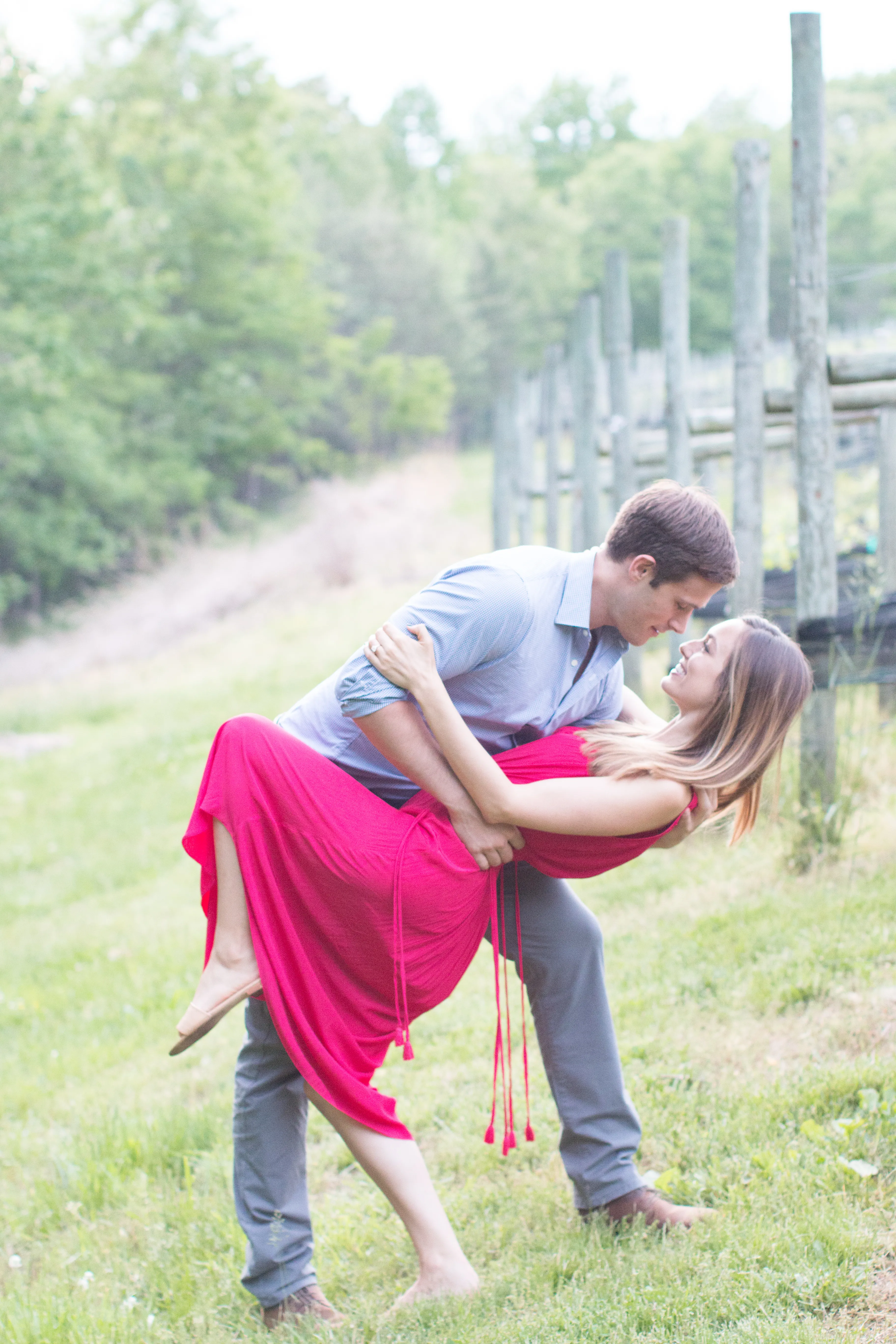 Engagement portrait at a winery